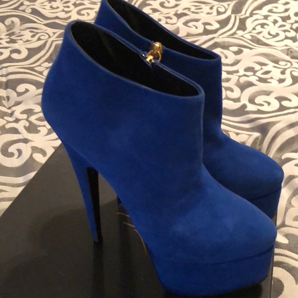 Giuseppe Zanotti Blue platform bootie Size 37.5 - Picture 3 of 5